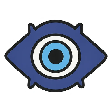 Evil eye 🧿 icon in a flat toon style  sticker