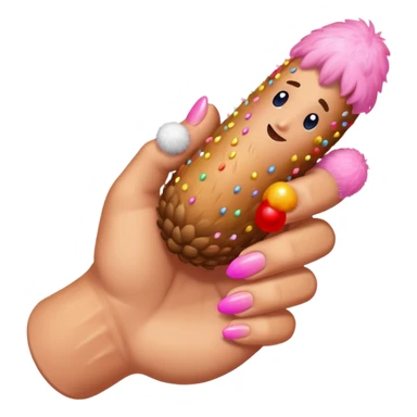hand on big penis with pink tip and hair balls sticker