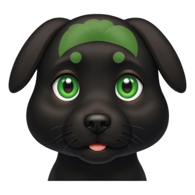  black dog green eye sticker