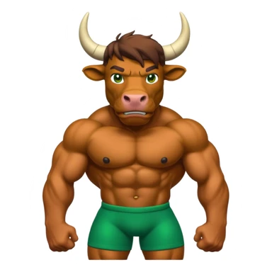 Green bull with playable jumper sticker