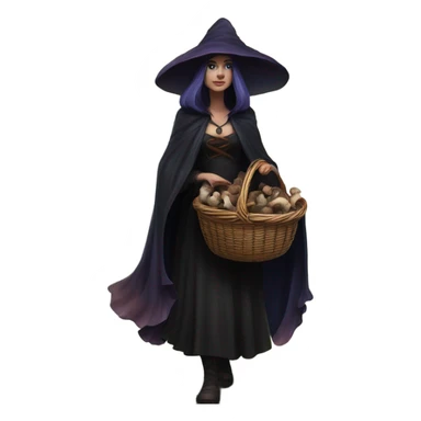 the morrigan walking in the woods with wisdom about mushrooms sticker