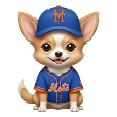 chiahuahua in mets outfit sticker