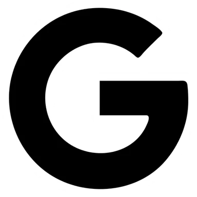 solid filled icon inspired by the Google 'G' logo sticker
