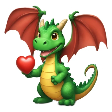Dragona con cola de estegosaurio lanzanfo un beso corazon sticker
