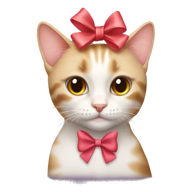 Cat with bow on a head sticker