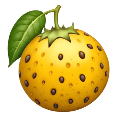 Create a yellow passion fruit emoji sticker