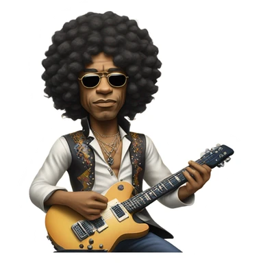 jimi hendrix guitars in his hair
 sticker