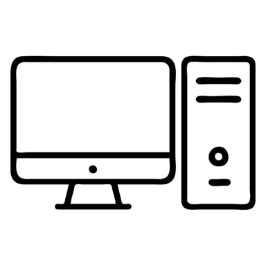 PC computer, modern icon style, simple and clear, suitable for app or website use sticker