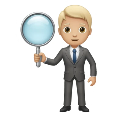 Magnifying glass that has limbs and a suit on(should look like the character Rodger from Dandy’s World) sticker