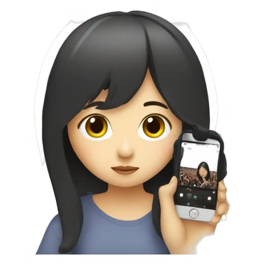 korean girl filming with a phone at a concert sticker