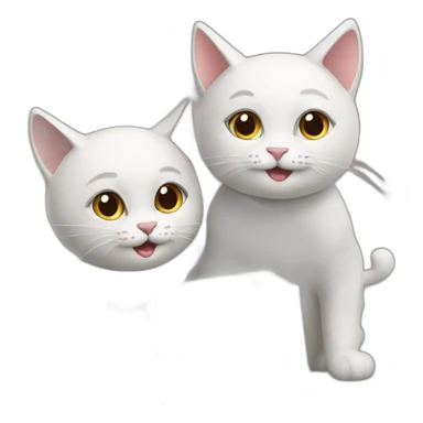 Two cats reading book sticker