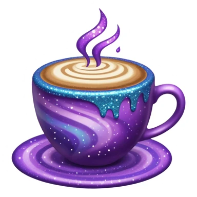glitter cian and purple coffee
 sticker