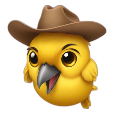 canary wearing a cowboy hat sticker