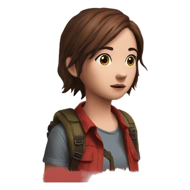Ellie the last of us red t-shirt Little bit dezoom sticker