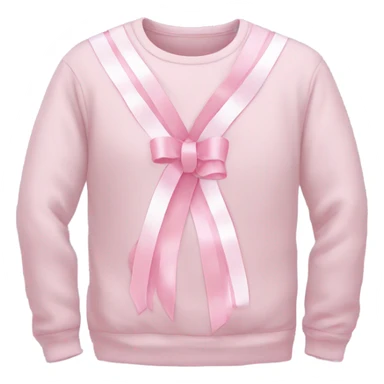 White crew neck with light pink ribbons  sticker