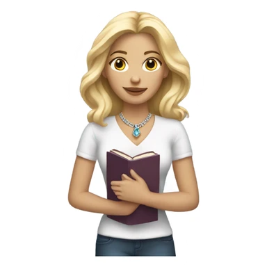 blonde girl with jewelry book sticker