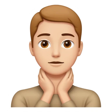 A person with there hands around there neck sticker