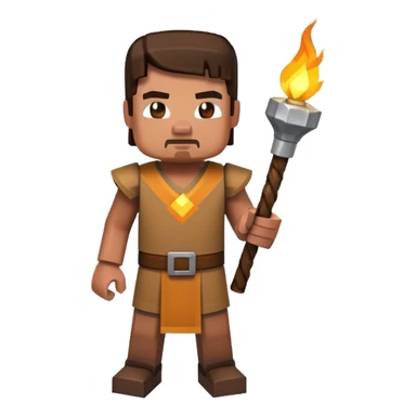 Minecraft character holding a torch sticker