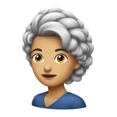 senhora da terceira idade branca de cabelos curtos no ombro e cabelo grisalho sticker