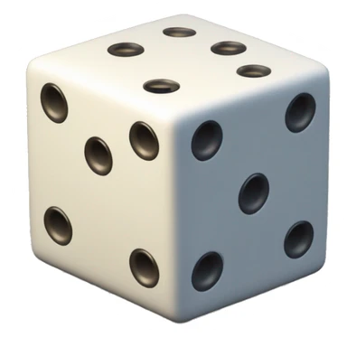 Create an emoji of a cube-shaped object (like a dice) with multiple 0s and 1s displayed on its surfaces, representing a matrix or data grid. sticker