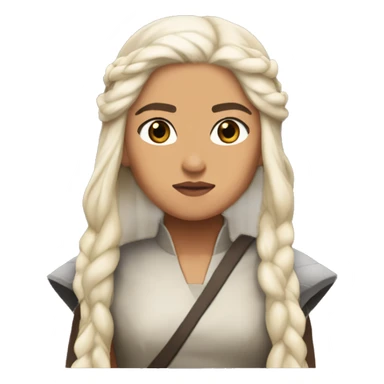 daenerys half asian dark eyes tan skin long hair serious look sticker