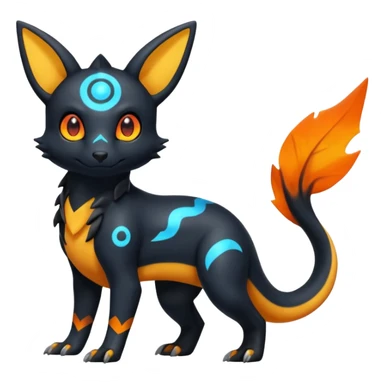 Shiny Cute Spooky Helioptile-Heliolisk-Umbreon-Charmeleon-Fakémon-hybrid-creature (full body)  sticker