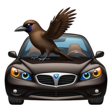 Grackle driving a car sticker