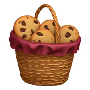 burgundy basket filled with cookies sticker