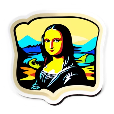 Mona Lisa comic sticker