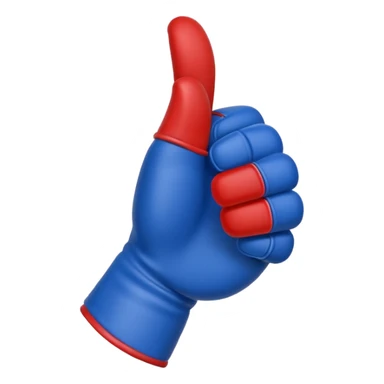 #1 glove thumbs up football fanin blue (#00A3E0) and red (#F9423A)  sticker