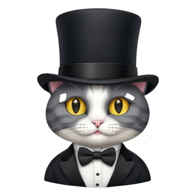 cat wearing a tophat sticker