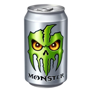 silver can monster energy drink sticker