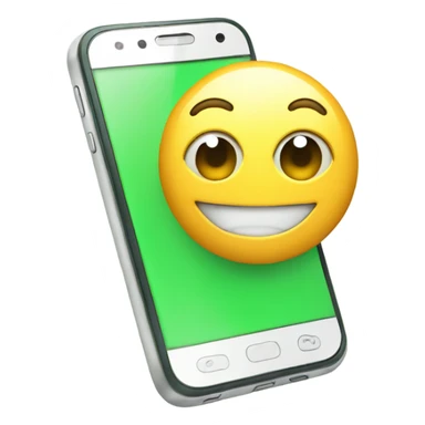 Green smartphone happy sticker