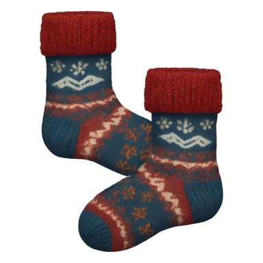 Cozy knitted winter pair of socks  sticker