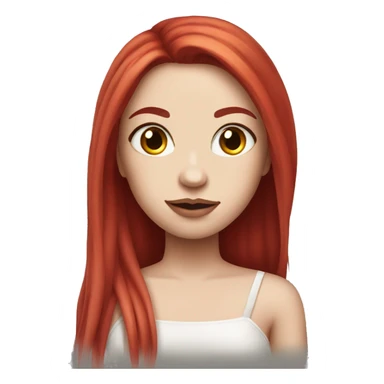 Mega Beautiful girl with white skin, long straight red hair and arms tattoos sticker