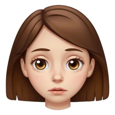 brown haired girl puffy swollen eyes sticker