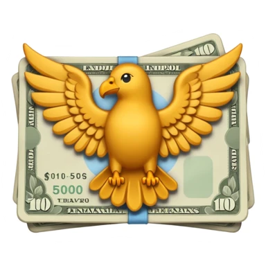 billete con alas sticker