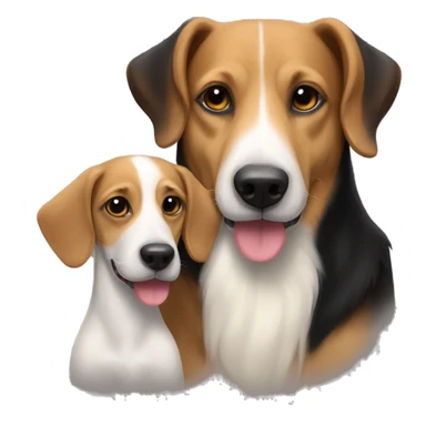 Beagle and Belgian Shepherd sharing love sticker