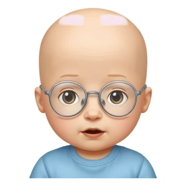 bald glasses baby sticker