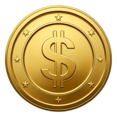 coin with dollar sign but design guidline in middle sticker