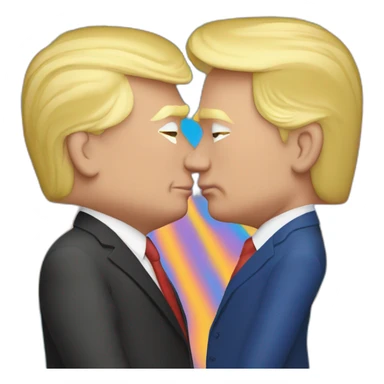 trump-and-putin-kissing,-lgbtq+ friendly, positivity, inclusiveness sticker
