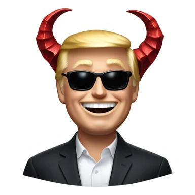 Trump with satan sitting on his left shoulder and musk on his right shoulder  sticker