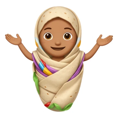 A burrito with arms and legs sticker