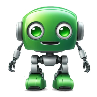 robot say Hello welcome  que tenga colores verdes sticker
