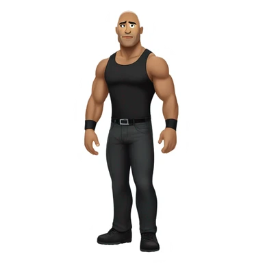 the rock, wwe, full body sticker