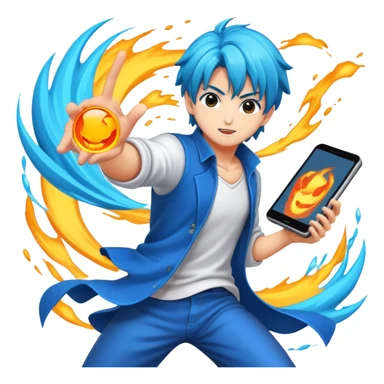 manga book with action cover sticker