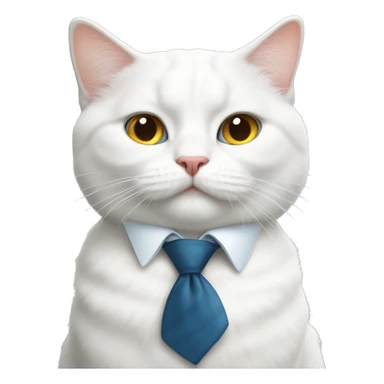 White cat with Bo-tie sticker