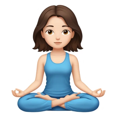 Brunette girl with beautiful hair meditating  sticker