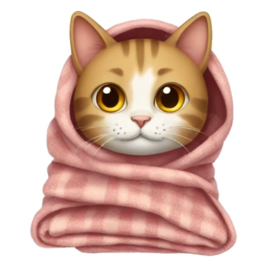 Cat wearing blanket sticker