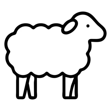 outlined sheep icon sticker